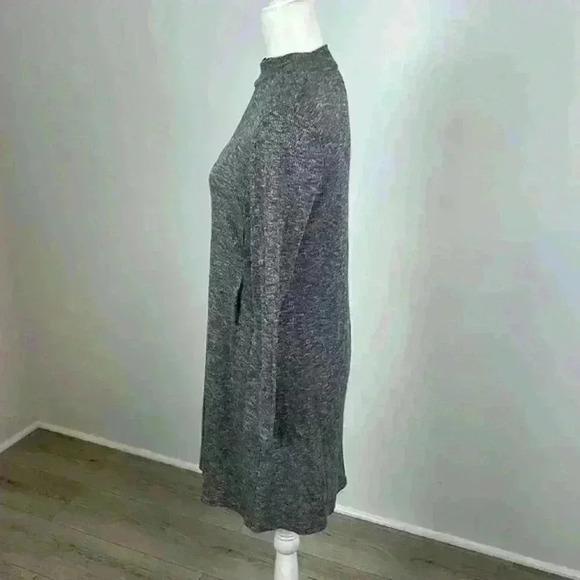 Madewell Grey & White Mock Neck Long Sleeve Dress Size M - Picture 3 of 10
